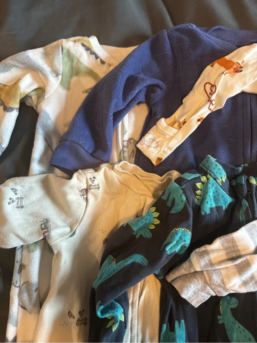 Baby Printed One-Piece Footed Pajamas - 7 included